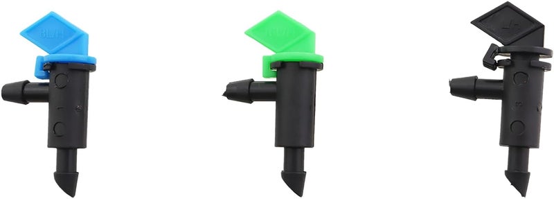 MDXing 60PCS Drip Irrigation Emitters Garden Flag Irrigation Heads Three Sizes 4L 8L 16L/H Blue Green Black for Trees Shrubs Cooling Dust Reduction Orchards - Image 3